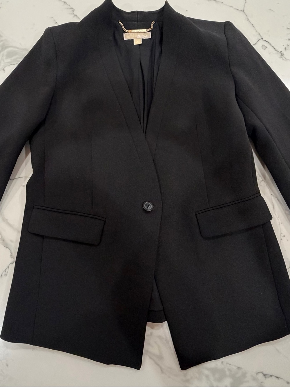 Michael Kors Black Single-Button Tailored Blazer